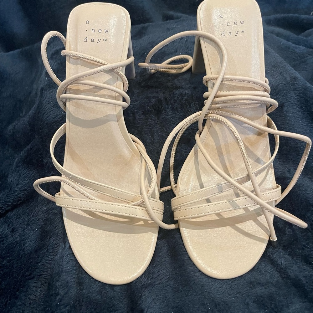 A New Day Beige Strappy Sandals